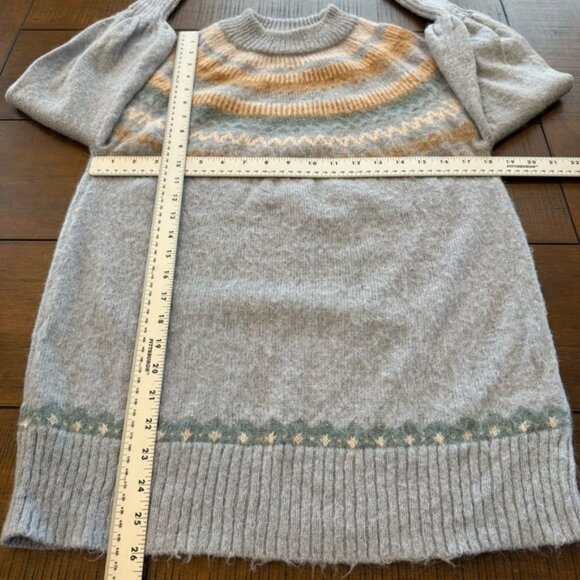 J.Crew Fair Isle Yoke Sweater XXS Blue Alpaca Wool Nordic Puff Sleeve BD152 - Picture 11 of 13